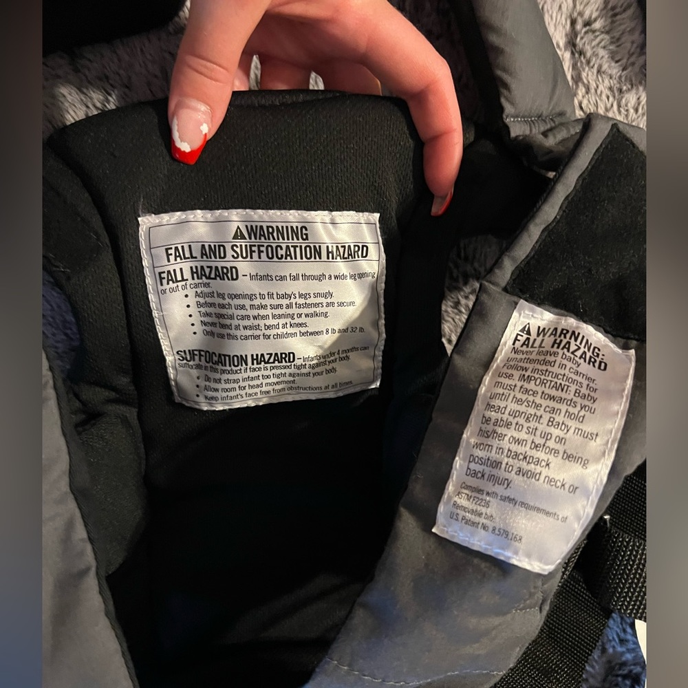 Black infant front pack